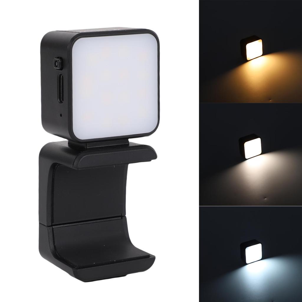 LED Video Light Fit for Pocket 3 Action Camera Adjustable Brightness Levels Portable Type C Rechargeable Auxiliary LED Fill Light