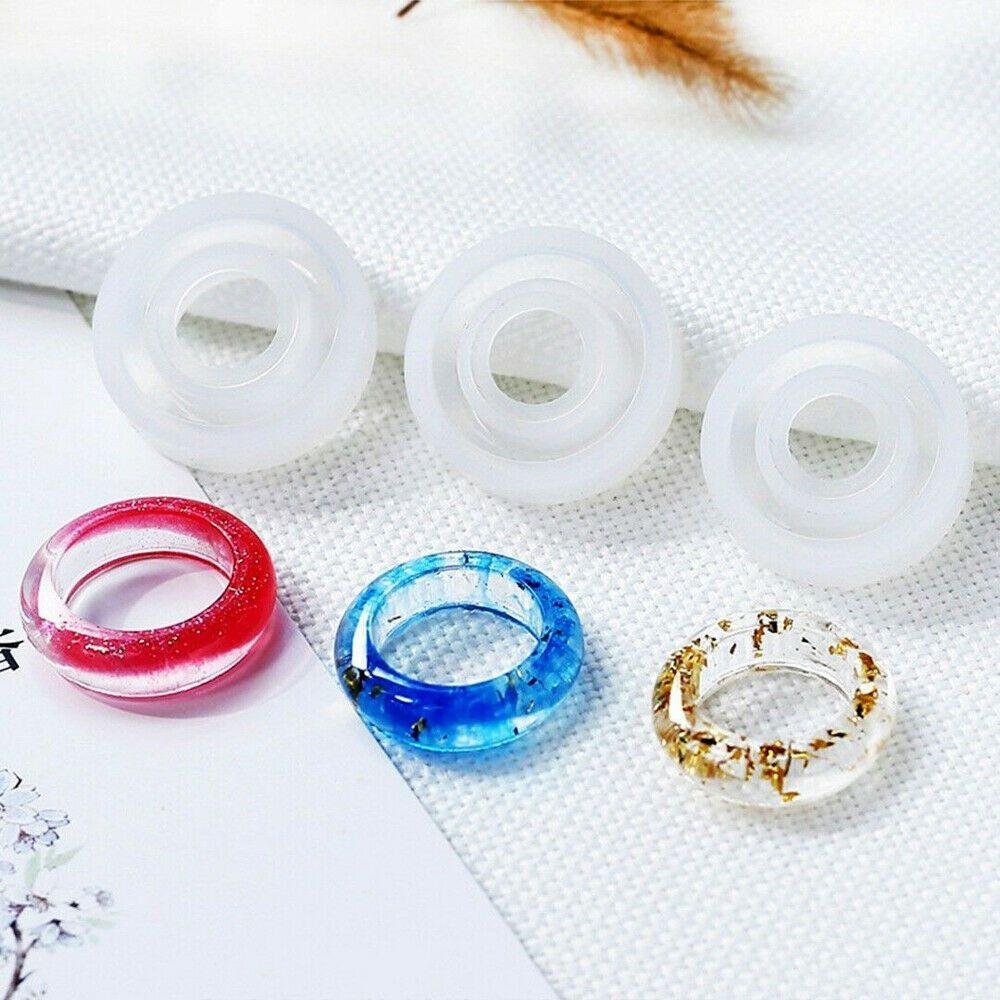 Casting Tools 3pcs Round Shape Assorted Mould for Resin Craft Jewelry Making DIY Silicone Ring Mold