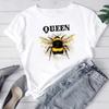 (Asian Size) Bee Love Style Letter 90s Trend Women Fashion T Shirt Woman Female T Clothing Short Sleeve Print Tee Top Graphic T-shirts