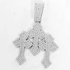 Новые ожерелья-подвески со сложенными крестами Iced Out для мужчин с кубинской цепью 13 мм Хип-хоп Крест Стразы Ювелирные изделия подвеска Подарок
