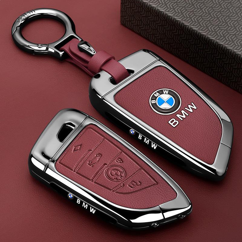 Совместимый чехол для ключа для серии BMW: 5 (530), 3 (325л), X1, X3, X4, X5, X6, iX3, Новая 7, i3 - Чехол-пряжка для мужчин