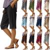 Женские однотонные повседневные брюки с высокой талией, спортивные брюки, шорты 1/2