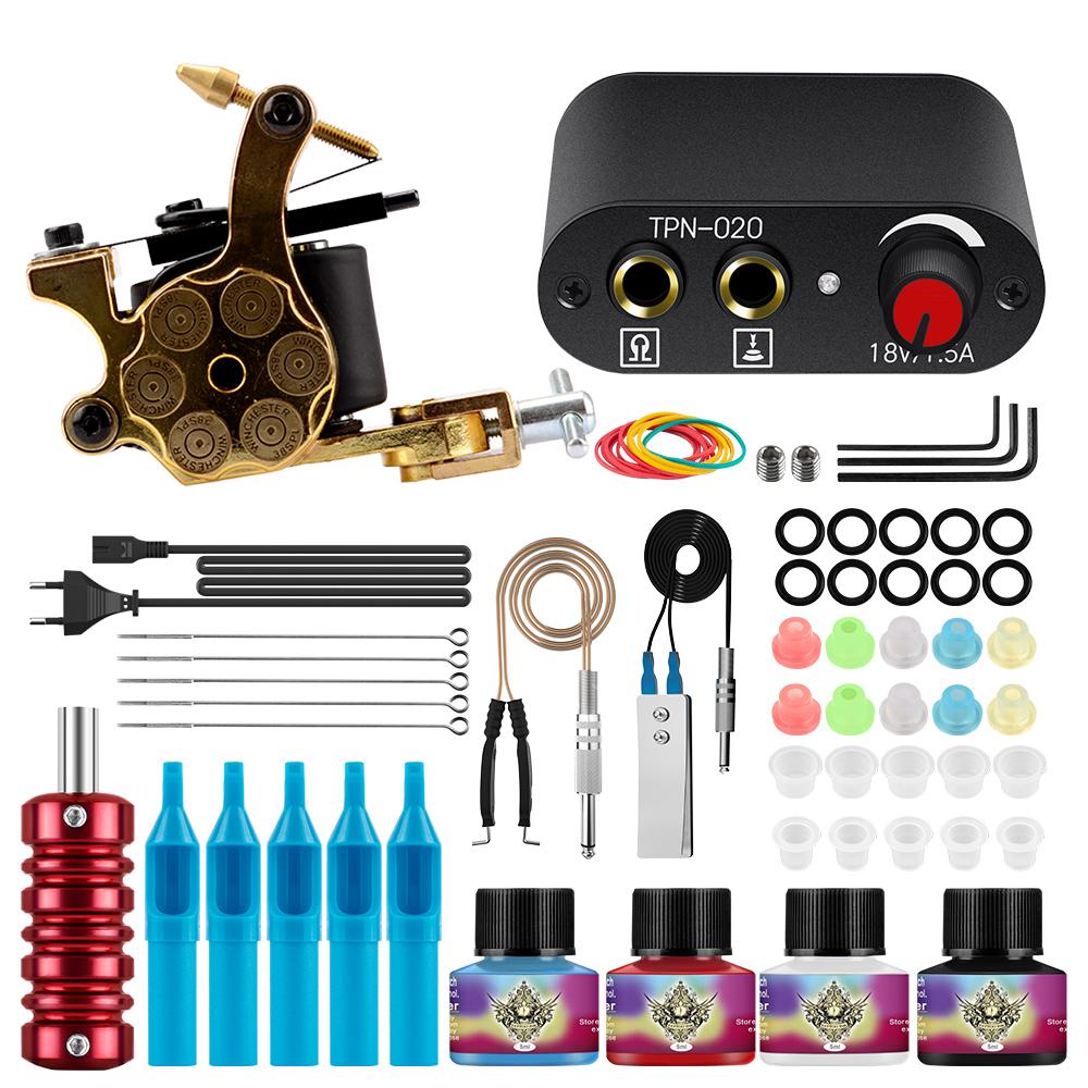 Комплект тату-машины PHOENIXY для начинающих, пистолет, источник питания, чернила премиум-класса, иглы, набор коробок, иглы с чернилами для татуировки, полный комплект