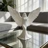3D Printed Goddess Angel Statue Pure White Wings  Ornament for Living Room Desktop Spiritual Decor