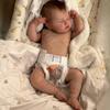 Real Looking 49 CM Reborn Newborn Baby Doll Loulou Asleep Soft Cuddly Body Lifelike 3D Paint Skin with Visible Veins Simulation Doll Handmade Art Doll