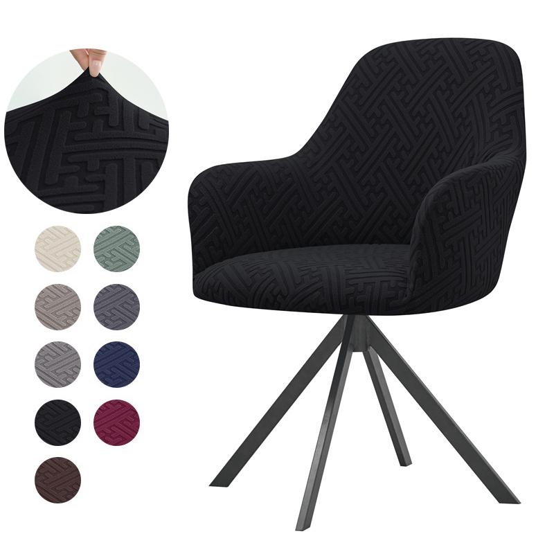 Jacquard Dining Room Chair Covers Elastic High Arm Chair Seat Slipcover Home Armchair Protector for Office Party Wedding Banquet