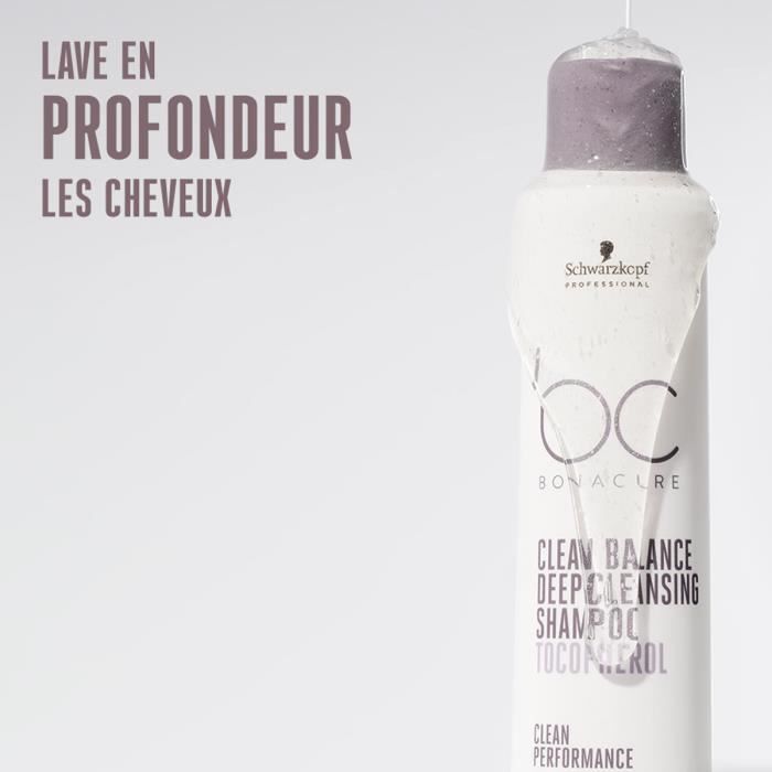 Shampoing - Schwarzkopf - Clean Balance - 250ml - Purifiant - Anti-pollution - Tous types de cheveux