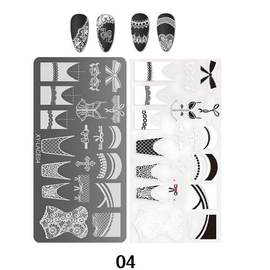 Набор пластин для штамповки банты цветы кружевной дизайн маникюр украшения металлические пластины переводные шаблоны серии Sweet