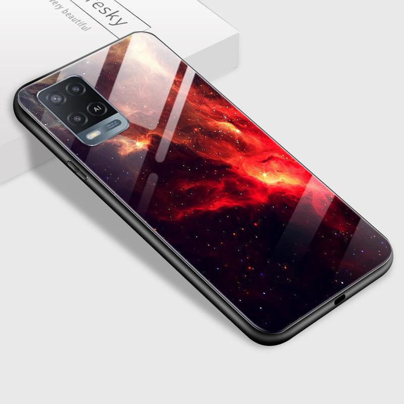 Для OPPO A16 A16s A18 A38 A58 A78 A96 A98 A92 Reno8T 10 Pro 12F Realme C30 C33 C63 C65 C67 Модный чехол из закаленного стекла Aurora Galaxy Space Starry