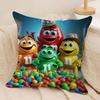 Подушка с изображением M&M's C-ChocolateS, подарок для дома, офиса, спальни, дивана, автомобиля, чехол 45x45 см.