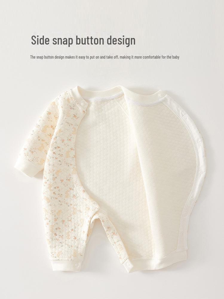 Quilted Baby Jumpsuit - Warm Spring/Autumn Romper for Newborns - Thick Winter Suit