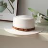 Flat top straw hat women's summer simple British sun hat versatile fashion trendy eaves casual top hat