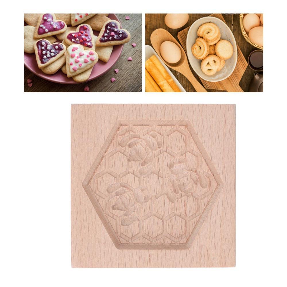 Squirrel Windmill Bunny Pinecone Bee Wooden Cookie Mold Biscuit Mould Cookie Decorating