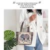 Ethnic Style Handbag Trendy Animal Embroidery Handbag Canvas Women Shoulder Bags Women Grocery Storage Pouch