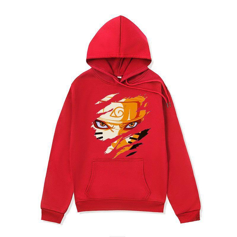 Mens Naruto Anime Hoodie Winter Thick Fleece Lined Casual Oversized Pullover Sweatshirt In Multiple Colors