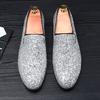 Men's Gold Sliver Dress Shoes Luxury Bling Bridegroom Wedding Shoes Men Party Loafers Elegant Office Shoes Size 12