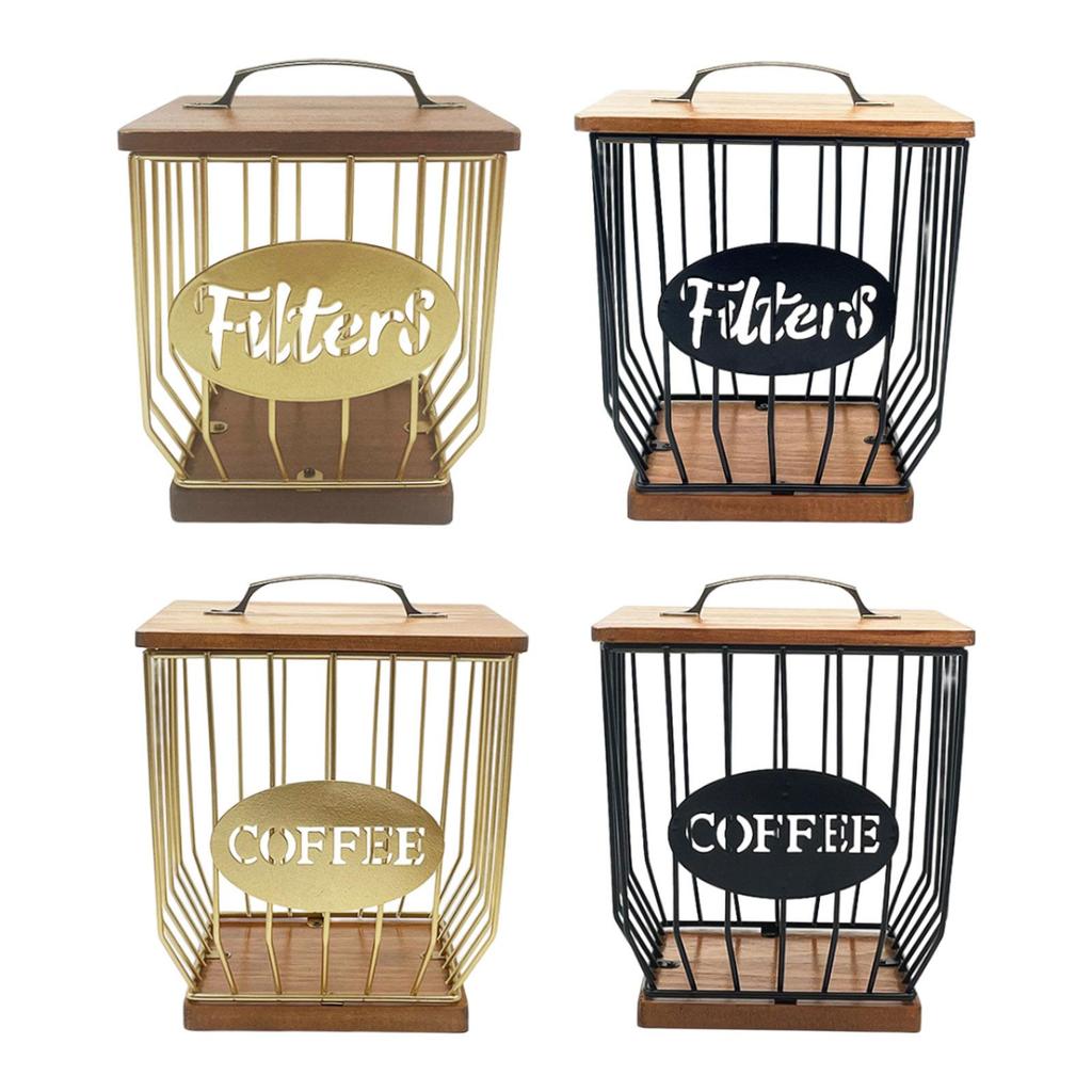 Coffee Pod Holder, Coffee Pod Basket Organizer Cup with Lid ,Metal Coffee