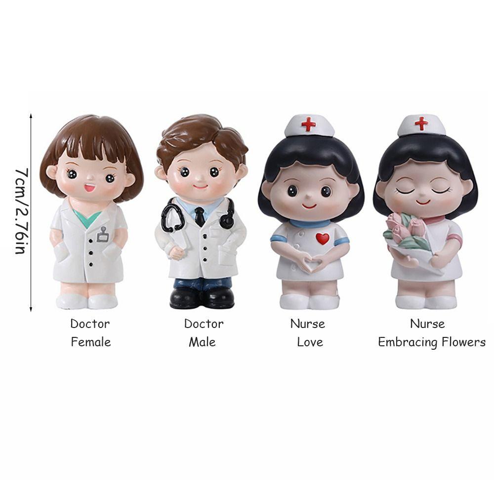 DlY Doctor Garage Kit White Doctor Nurse Model Statue Cute Nurse Baking Ornaments  Gift