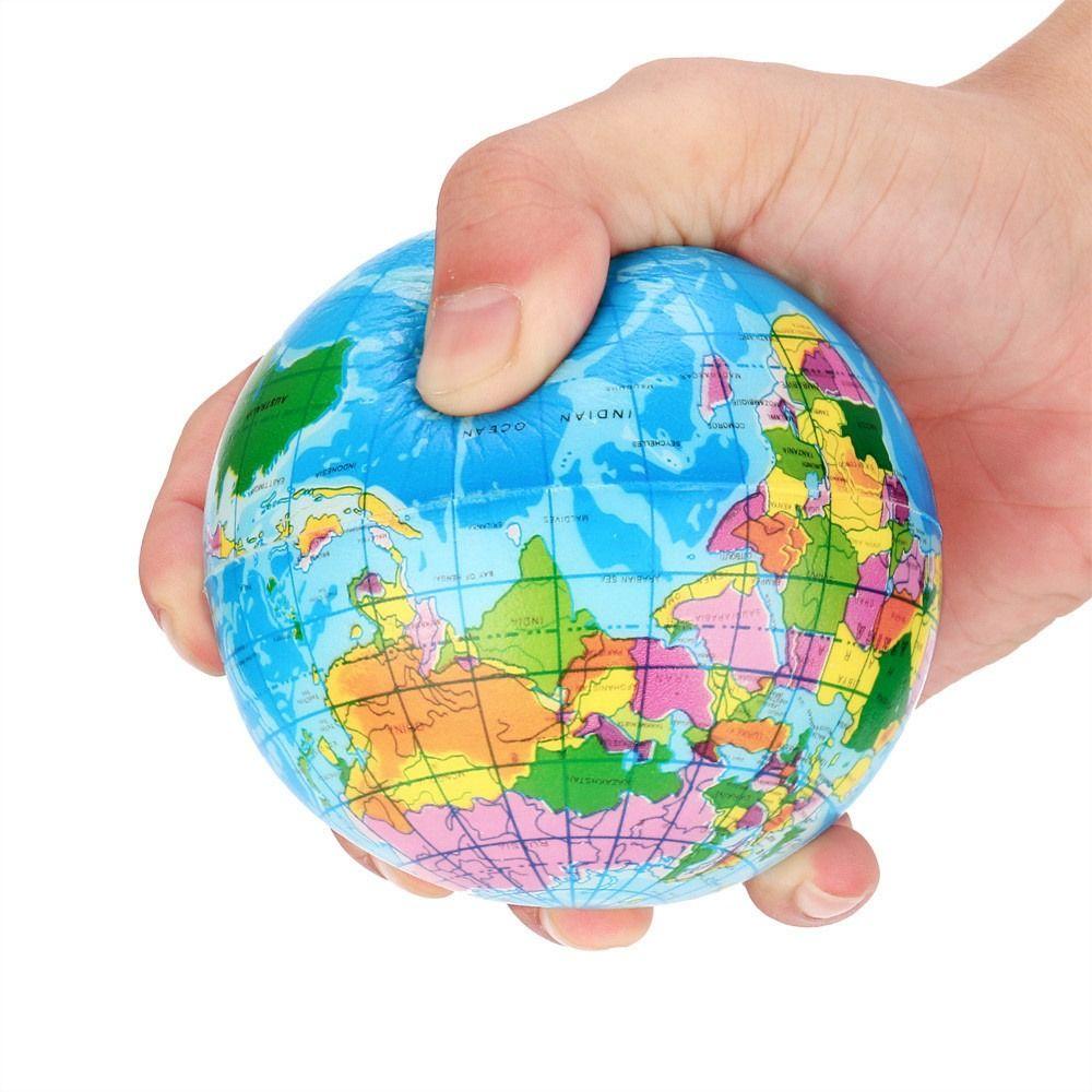 Earth Globe Model World Geography Map Ball Hand Squeeze Ball World Map Foam Ball Foam Rubber Ball