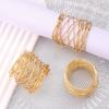 6Pcs/Set Wire Winding Napkin Ring Luxury Golden Elegant Metal Dinner Napkin Holder Buckle Wedding Party Hotel Restaurant Table Decoration