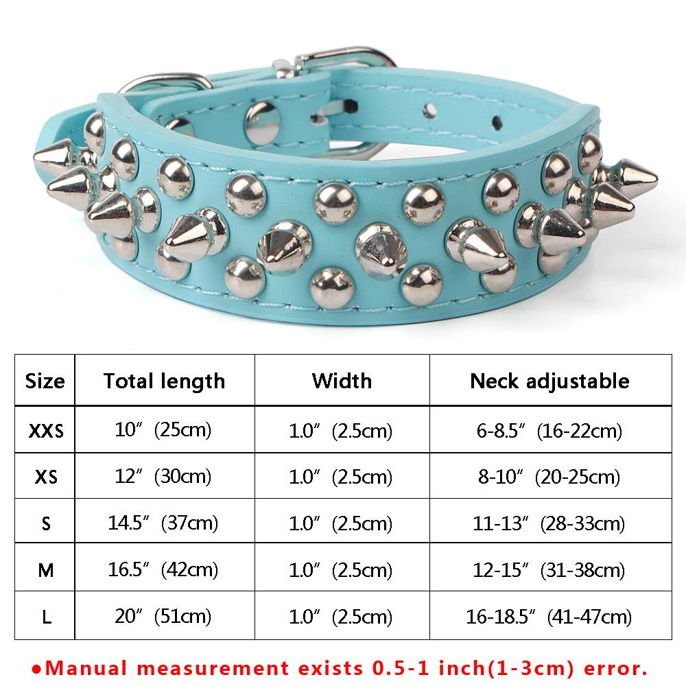 1 ряд шипованных кожаный ошейник для собак и кошек с шипами для щенков и котят, ошейники для домашних животных для маленьких и средних собак, товары для чихуахуа-йорков