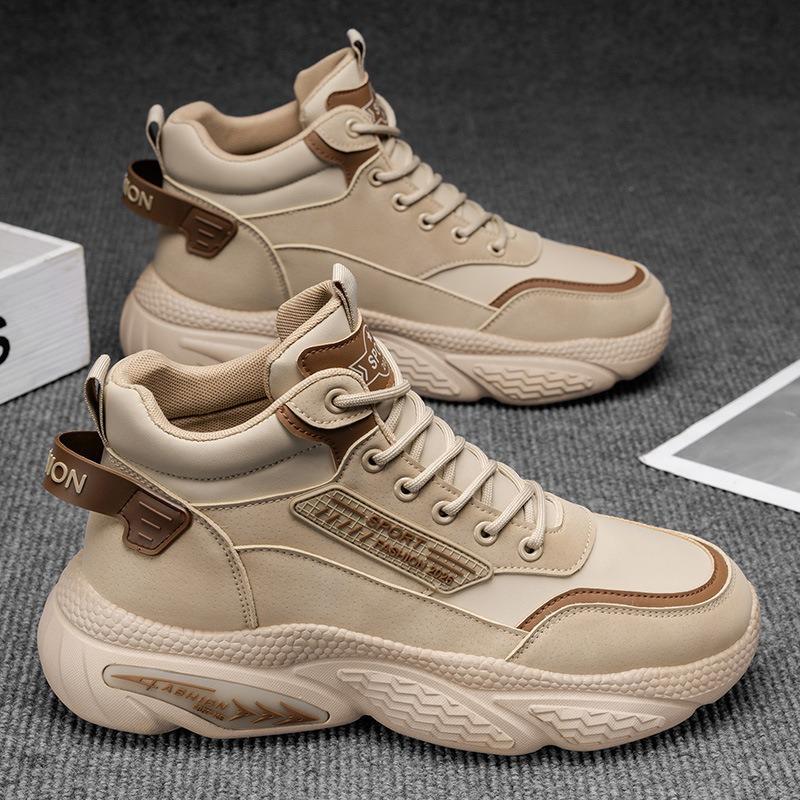 Autumn Men's Shoes New Breathable High-top Sports Shoes Men's Trend Versatile Platform Casual Running Shoes Men