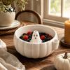 Rotating Vortex Wash Bowl Halloween Swirl Bowl, Ghost Center Berry with 360 Degree Safe PLA Candy Dish Spin Function, Fruit Strainer Basket,