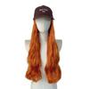 Korean Style Wavy Long Curly Wig Cap Synthetic Hair No Bangs Any Face Shape