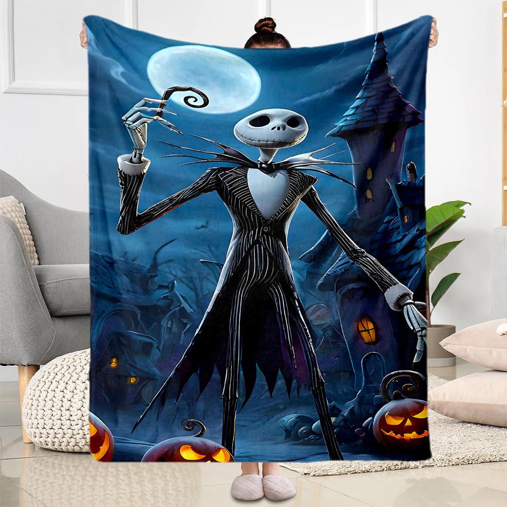Nightmare Before Christmas Blanket Soft Warm Cozy Great for Office Chair Bed Office Four Seasons Multipurpose Playful Design