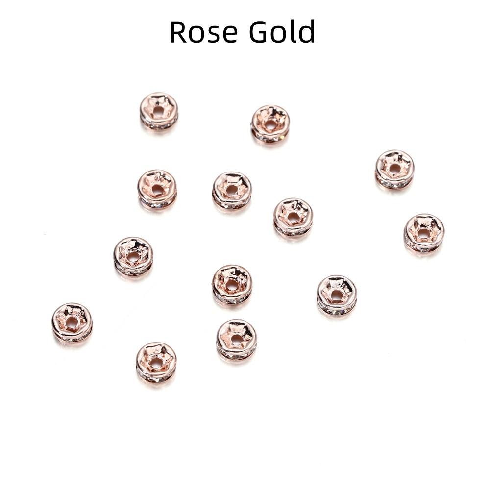 50pcs/lot 4 6 8 10mm Rhinestone Rondelles Crystal Bead Loose Spacer Beads for DIY Jewelry Making Accessories Supplie