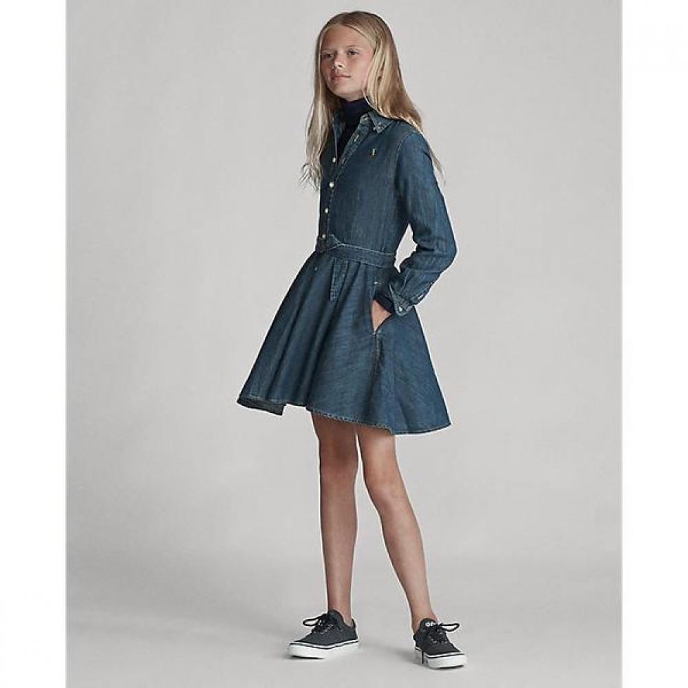 Polo Kids Girls Cotton Denim Belt Dress Cwpodrsg3m20017410