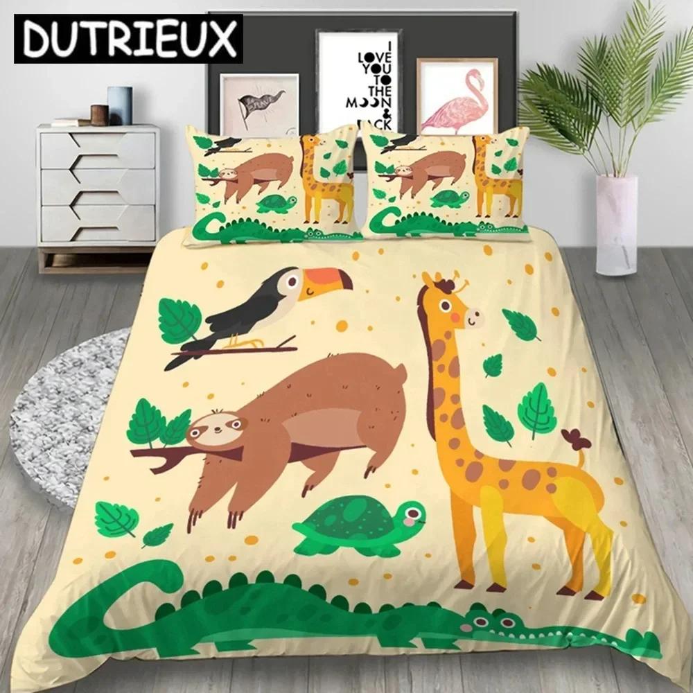 Luxury New 3D Print Cartoon Sloth Bedding Set Duvet Covers Pillowcases Comforter Bedding Set Bedclothes Bed Linen