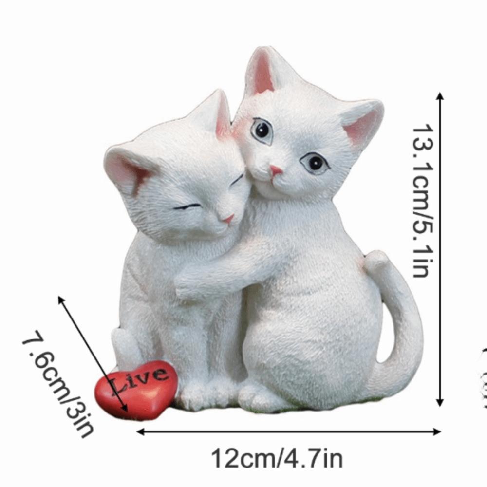 White Resin Cat Figurine for Garden and Shelf Entryway Shelf Decorative Piece