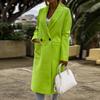 Women's Fashion Autumn And Winter Long-Sleeved Lapel Long Tweed Coat Windbreaker Jacket