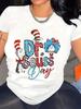 T-shirt Color Cartoon Printing Soft Blended Round Neck Short-sleeved Spring and Summer Ideal Choice
