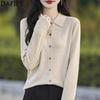 Women's Fashion Casual Fall Winter Solid Color Print Long Sleeve POLO Neck Sweaters