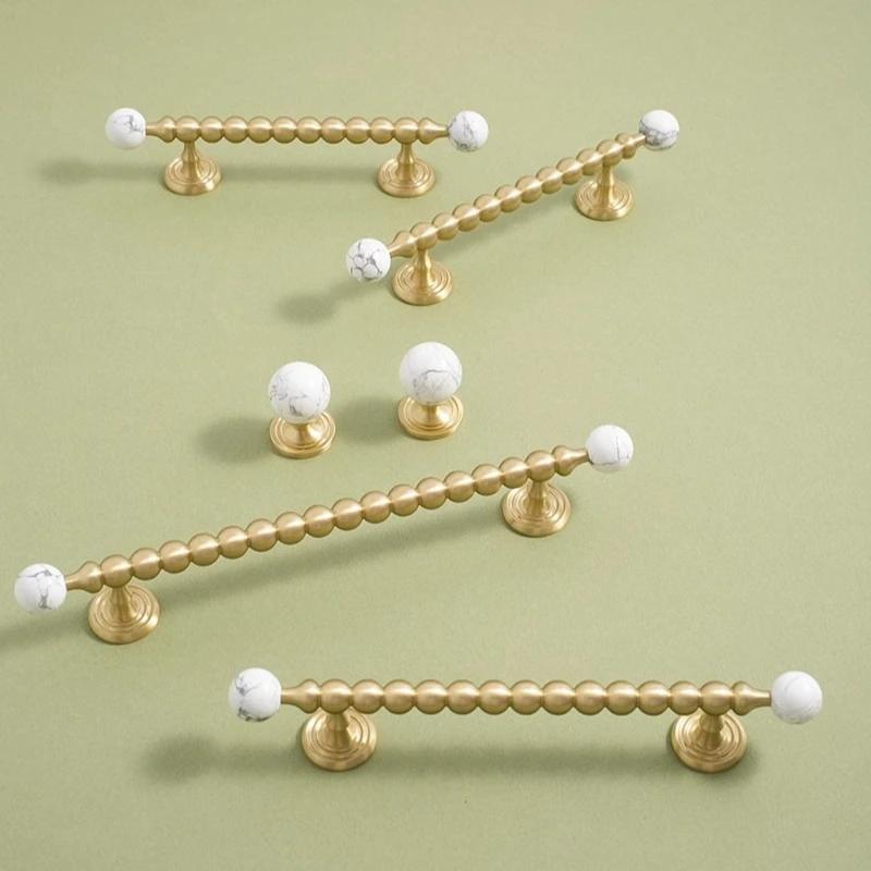 Natural Crystal +Brass Cabinet Handle and Knob T Bar Bedroom Door Handle Nordic Art Handle/Drawer Knobs for Furniture Hardware