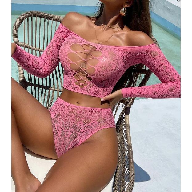 Sexy Babydoll Nightgown suit clothes women crochet lingerie erotic porno sex adult bodysuit products Sleepwear bikini+Hot pants