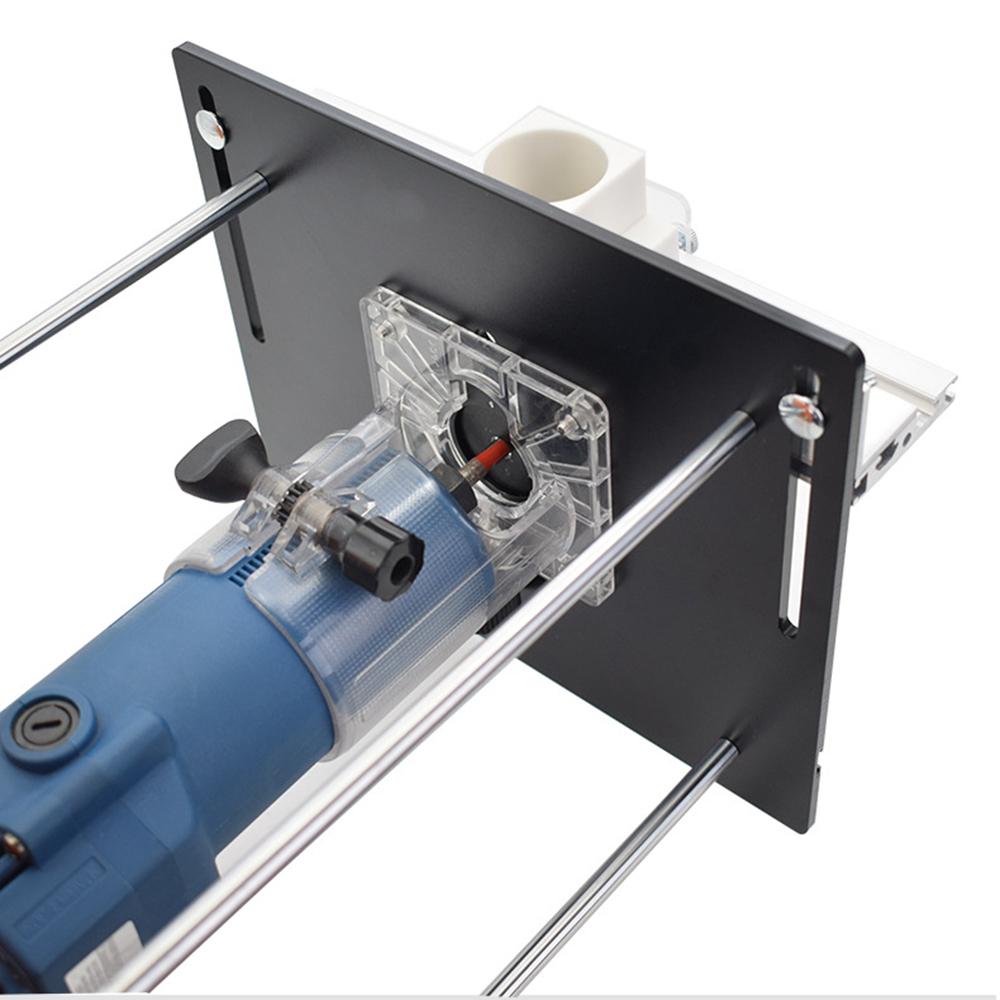 Алюминиевый фрезерный стол, вставная пластина, деревообрабатывающий триммер, электрическая откидная пластина для фрезерования древесины с угломером для рабочего стола своими руками