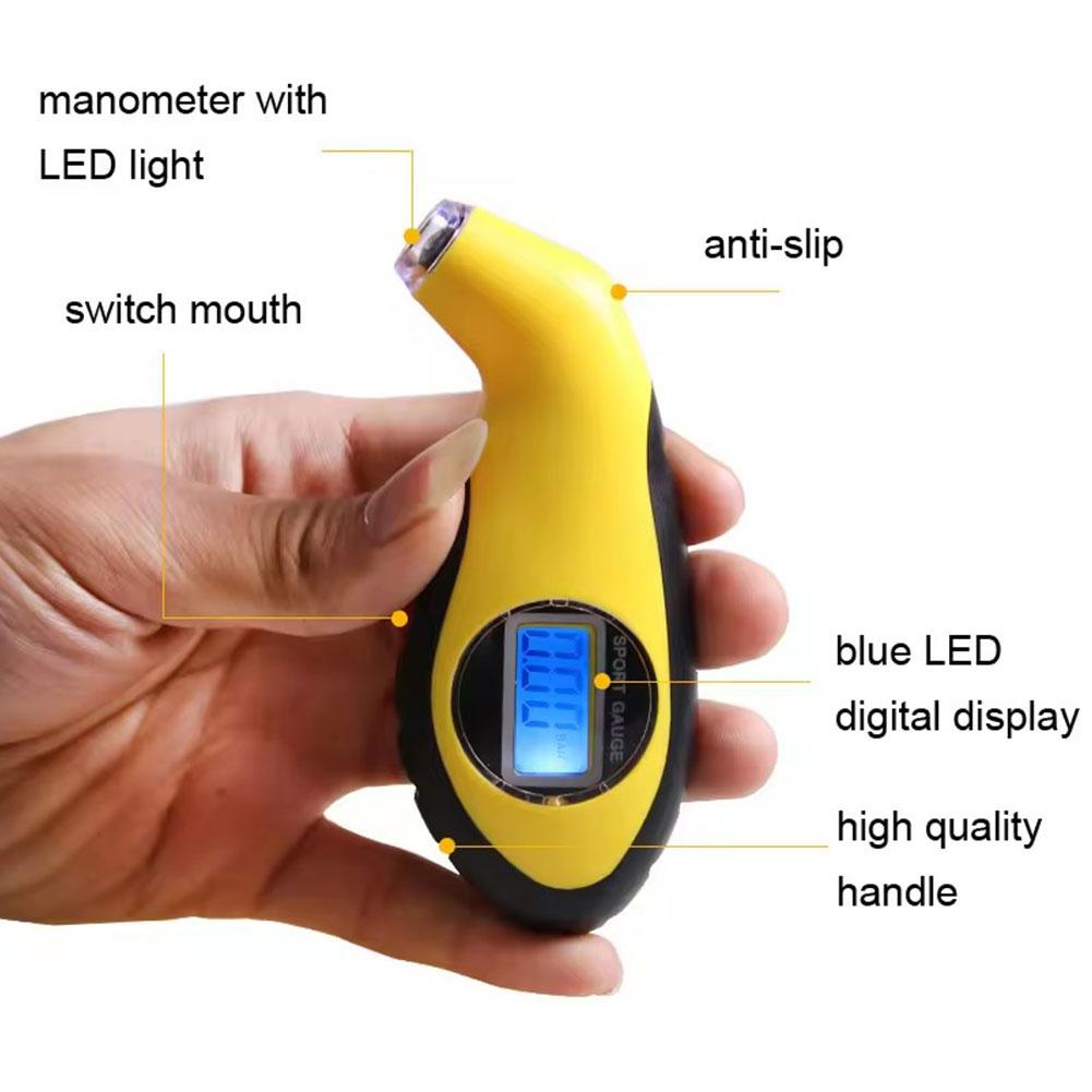 Портативный ЖК-дисплей Автомобильный цифровой манометр давления в шинах Мини диагностический инструмент Стайлинг автомобиля мотоцикла Детектор Манометр давления в колесах
