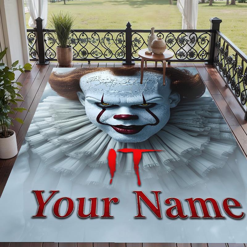Custom Text IT Pennywise Pattern Floor Rug Soft Indoor Carpet Mat Living Room Bedroom