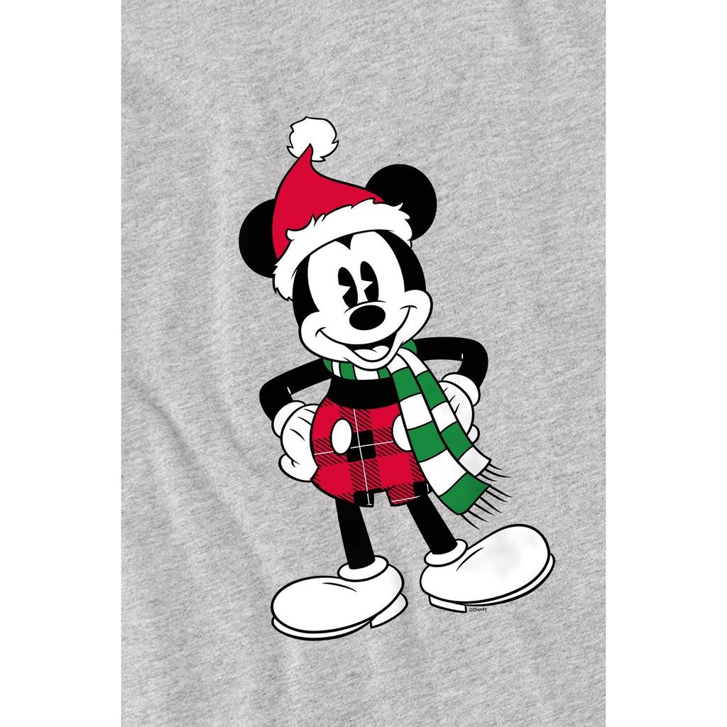 Disney Mens Mickey Mouse Tartan Christmas T-Shirt