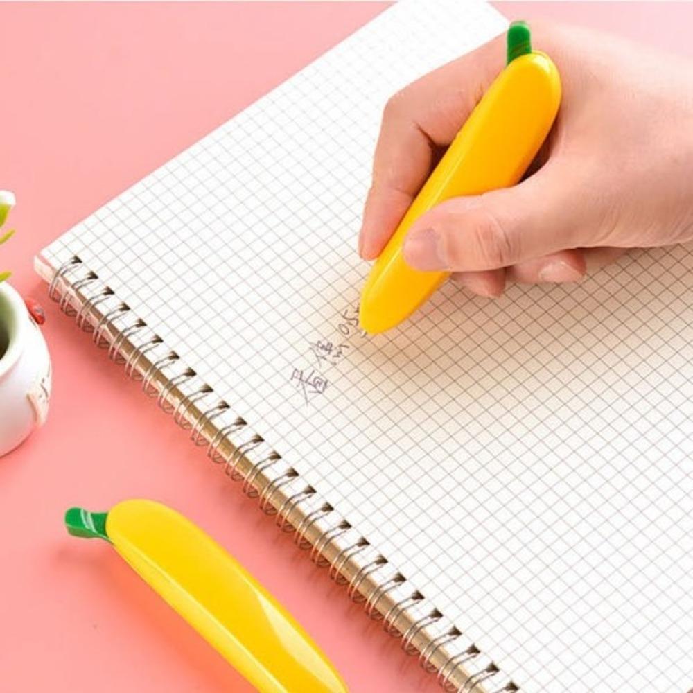 1pc Cute Banana Shape Ballpoint Pen Plastic Fruit Pencil Home Writing Ballpoint Pens Office