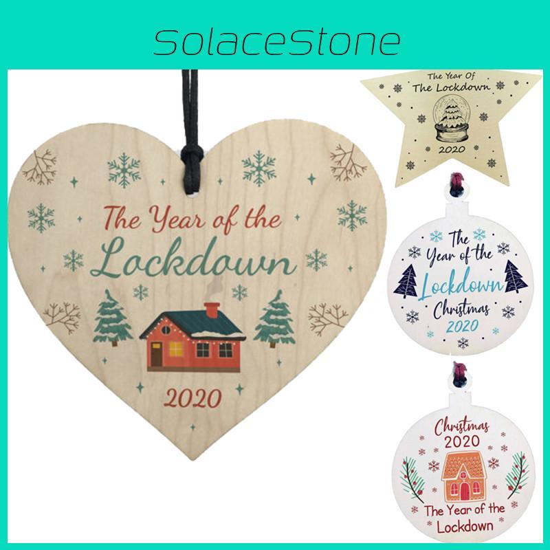 Wooden Christmas Decorations Gift Bauble Commemorating The Lockdown 2020**