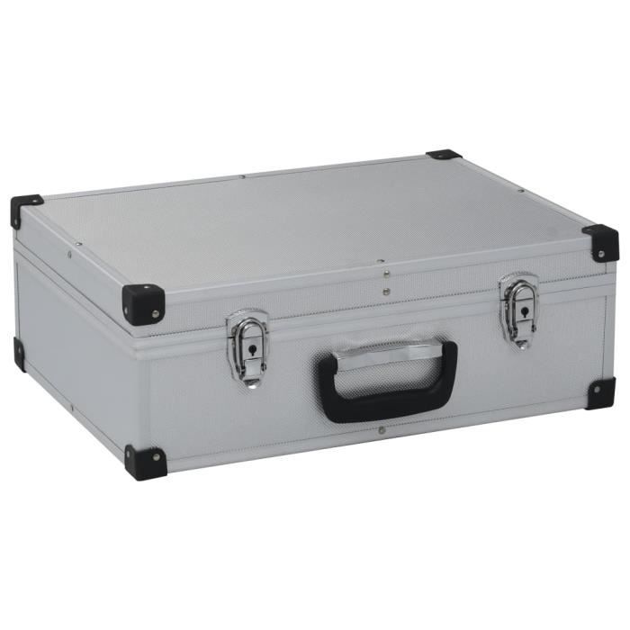 VidaXL Valise à outils 46 x 33 x 16 cm Argenté Aluminium