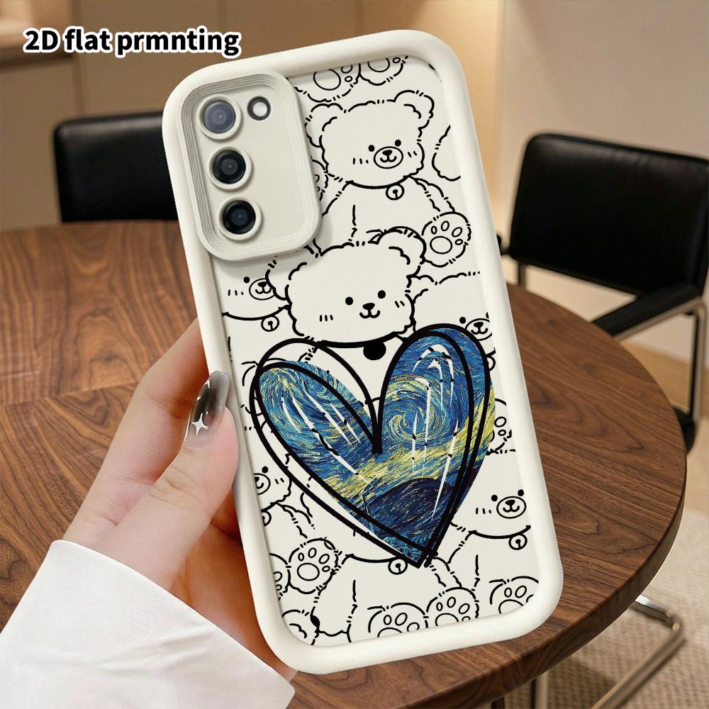 Phone Case: 2D Flat Samsung Galaxy A34 A35 M05 M06 S20 S22 S21 FE Plus 5G Protective Case, Starry Night Heart, Christmas and Halloween Gift