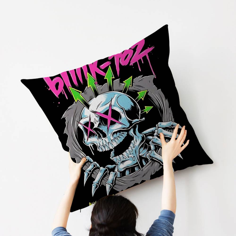 B-Blink 182 Rock Band Cushion Cover Car Throw Pillow Case For Sofa Car Christmas Gift 40X40Cm 45X45Cm
