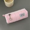 Pink Pen Bag Soft Touch Storage Bag Multifunctional Pencil Case  School Office
