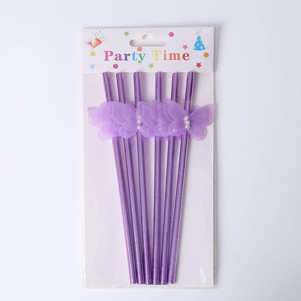 Biodegradable Pearl Butterfly Paper Straws – Perfect for Weddings & Coffee Shops