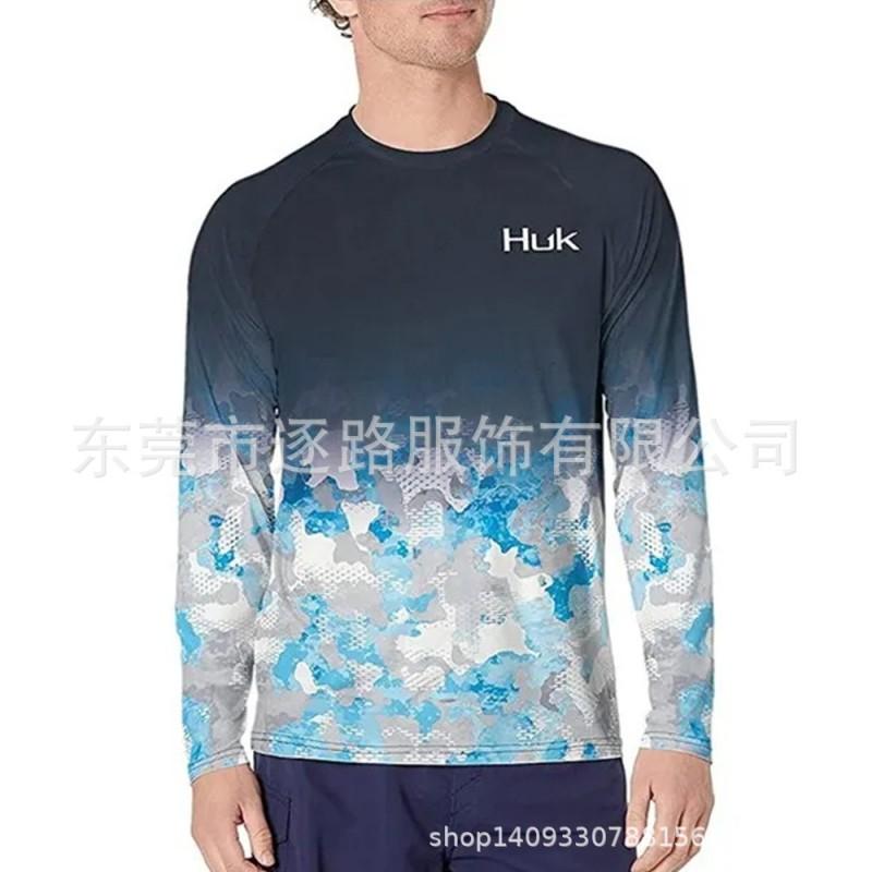 HUK Long Sleeve Fishing Shirt Lightweight Breathable UPF 50 Sun Protection Anglers